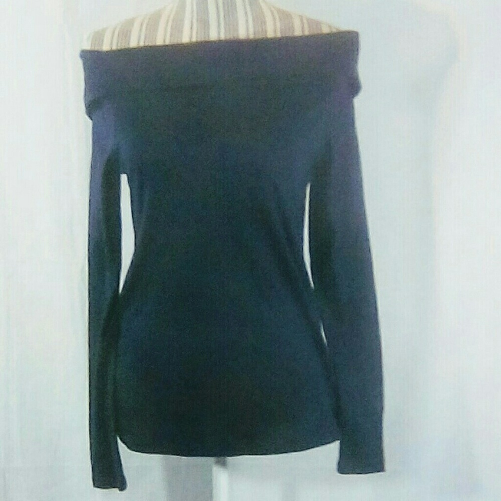 Designer Navy Off Shoulder Top Size Small